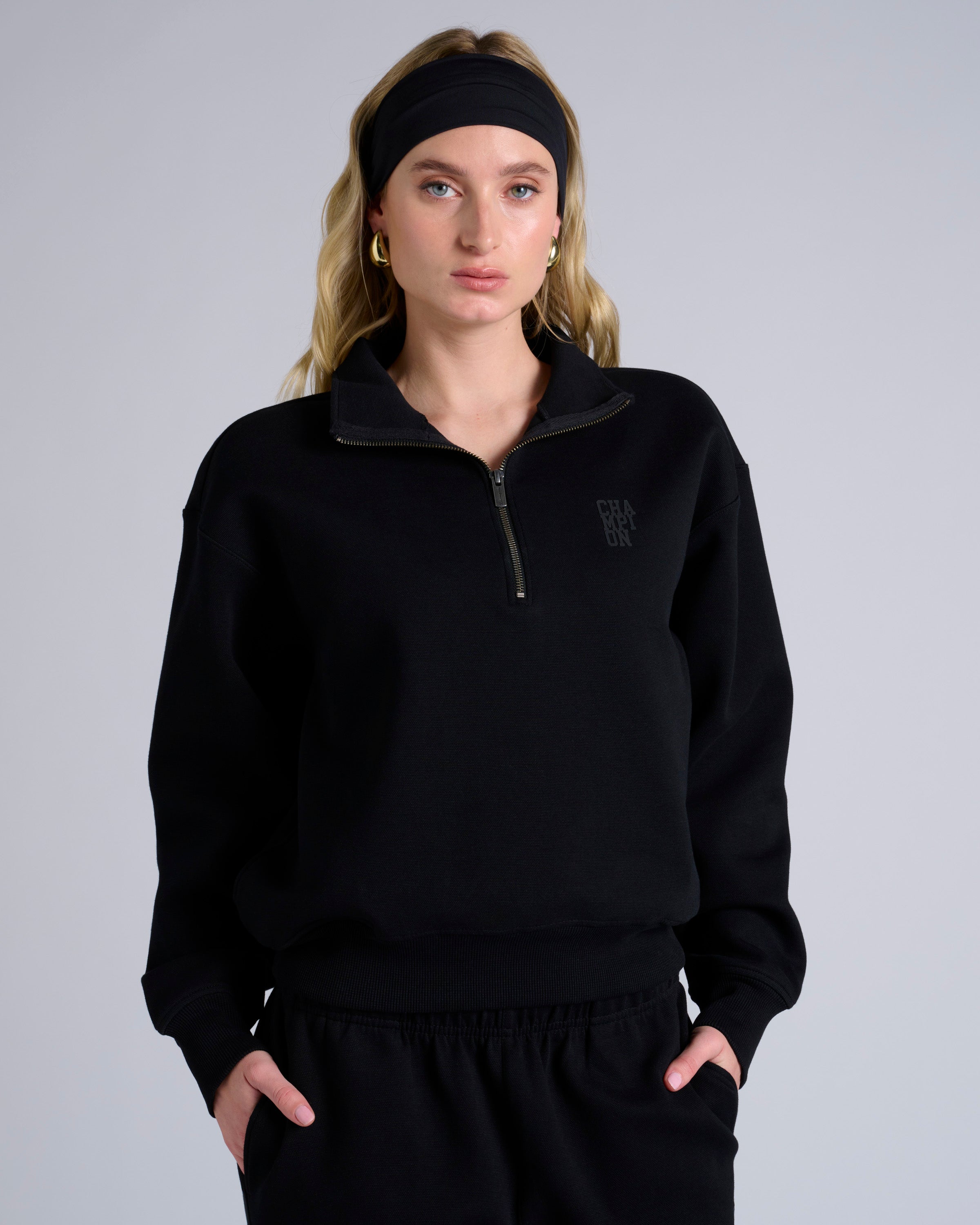 half zip sweater champion sweater black quarter