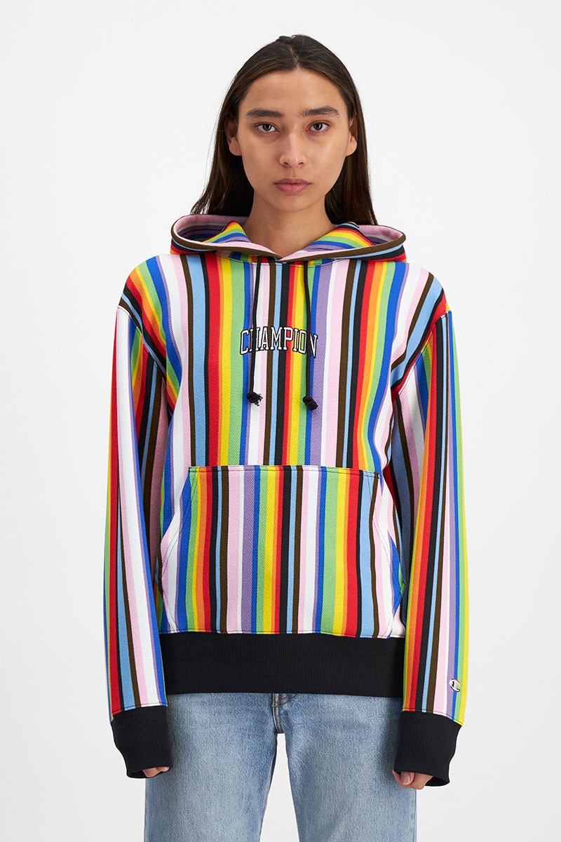 Champion Lifestyle Pride Stripe Jacquard Twill Hoodie Mens