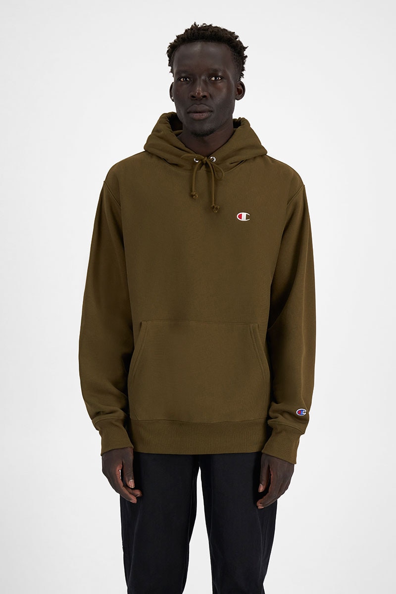 Champion reverse weave hoodie brown clearance