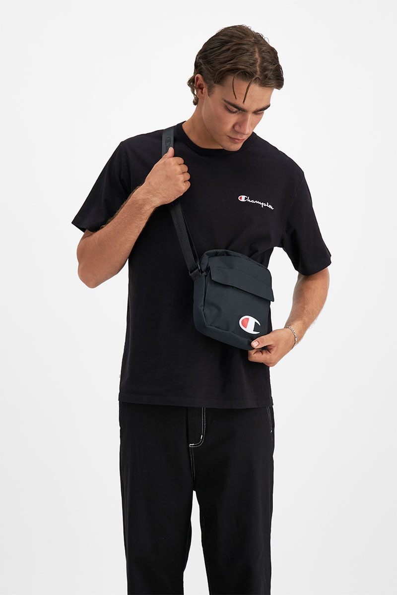 Champion black cross top body bag