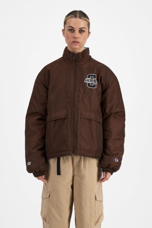 Champion jacket womens brown sales