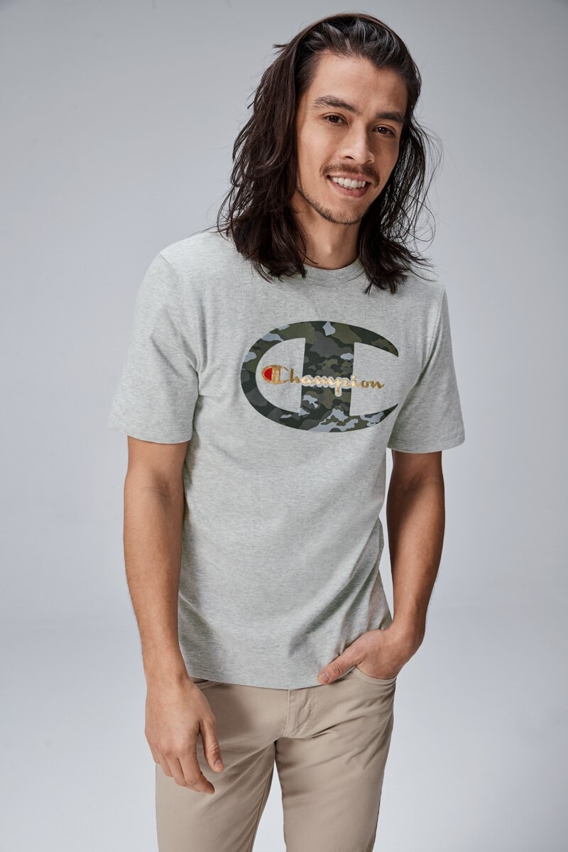 Heritage Tee With Camo C Gold Script