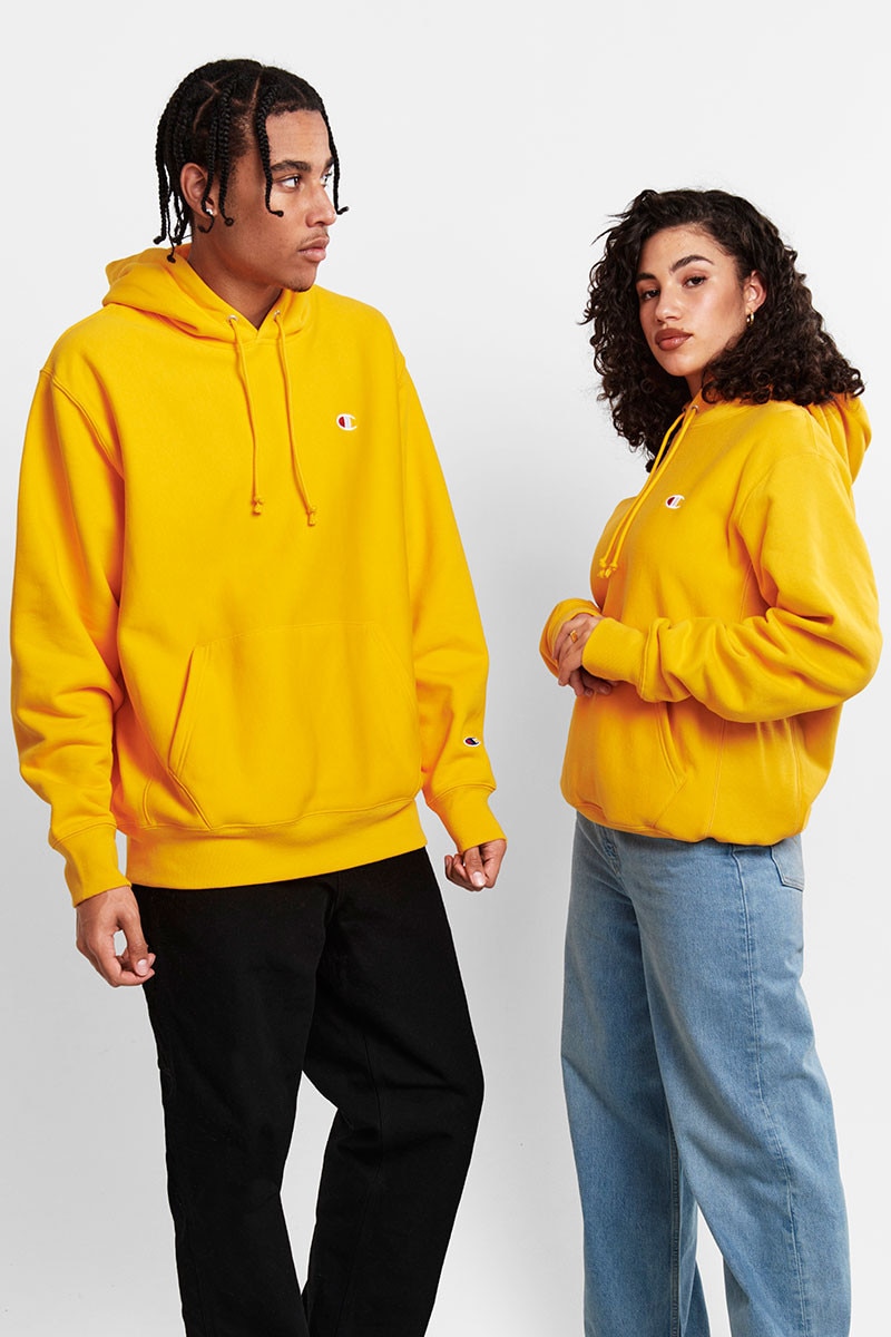 Champion yellow hoodie women's store