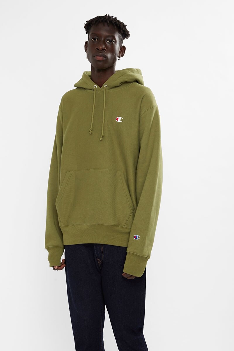 Champion reverse weave hoodie olive green best sale