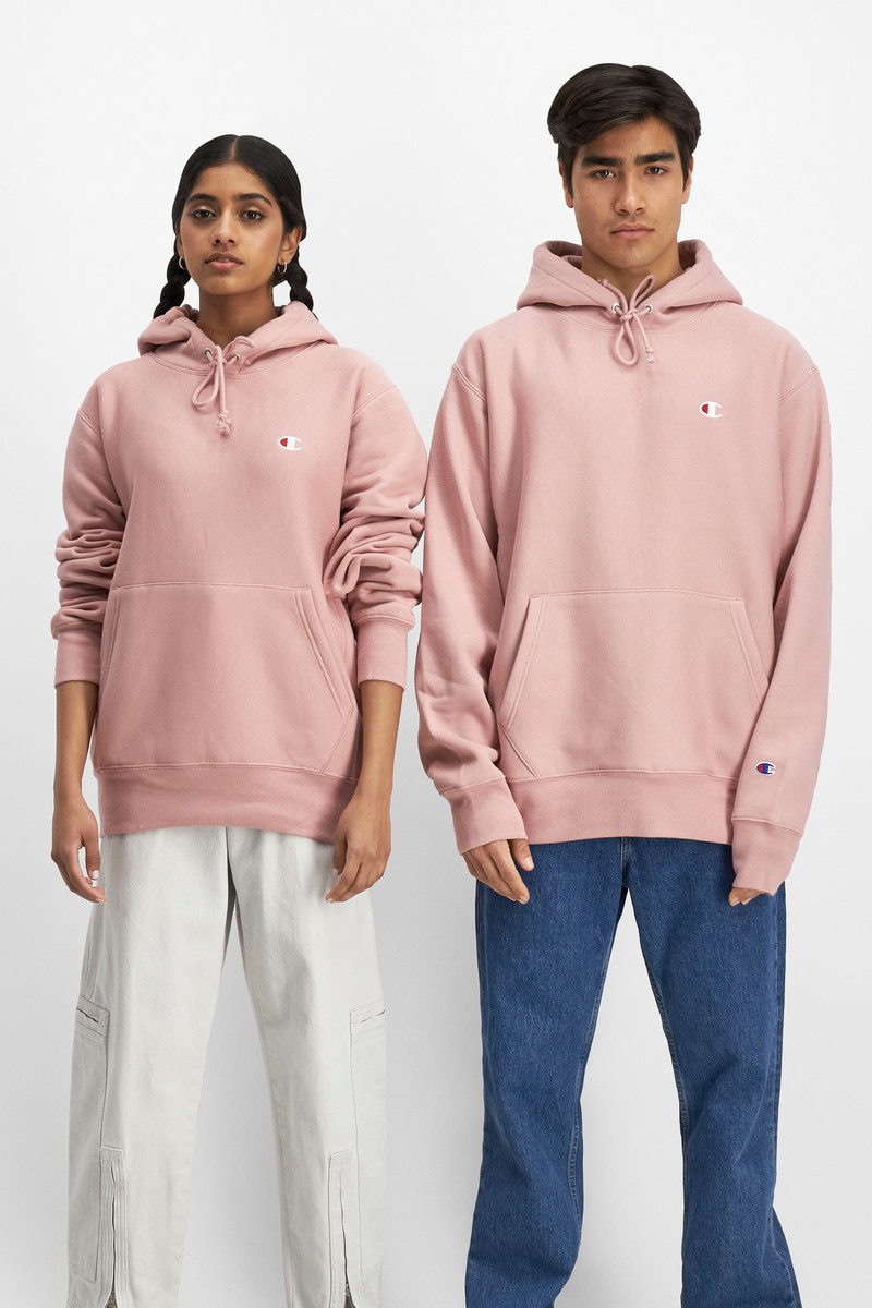 Champion baby pink sweatshirt shop