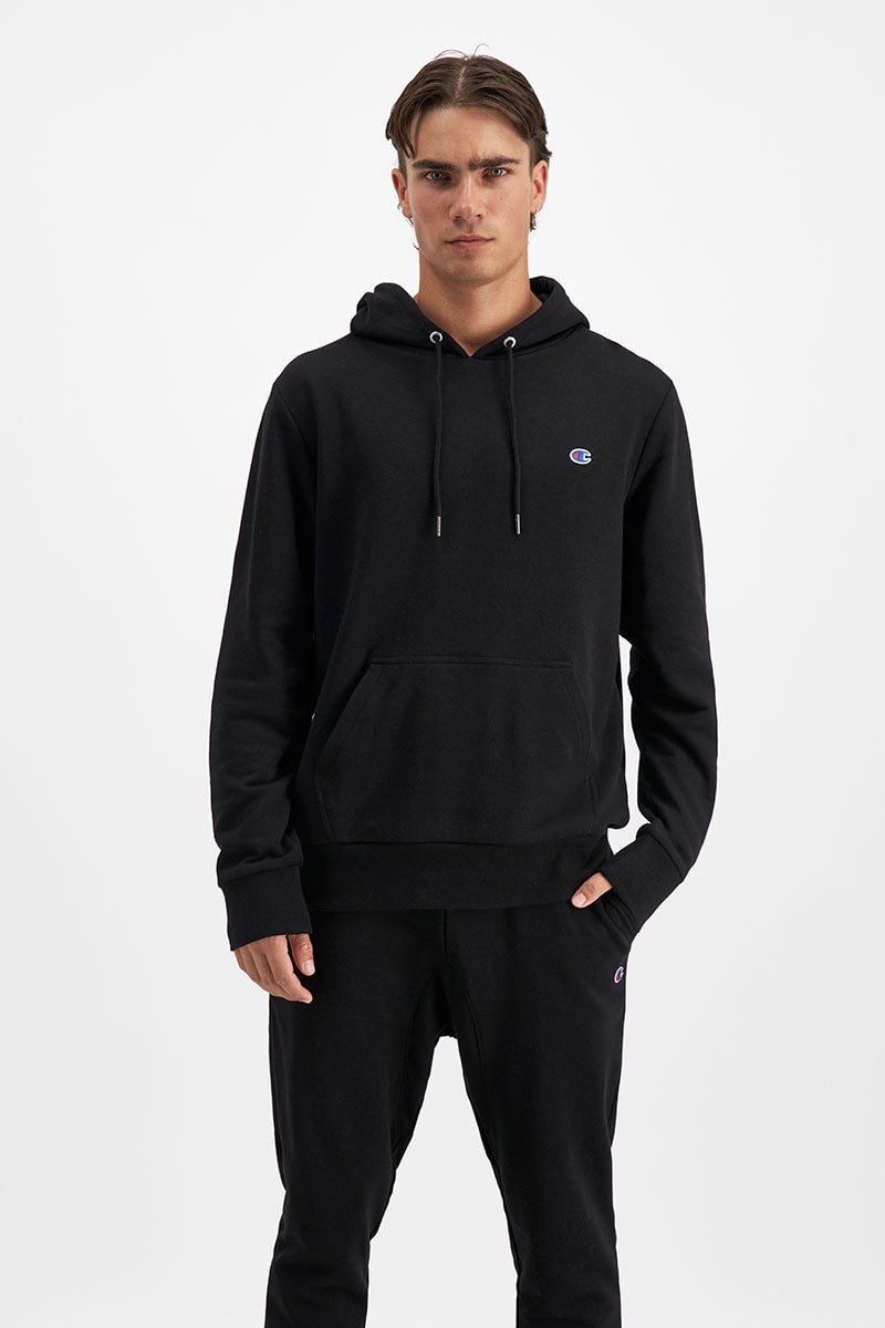 Champion hoodie grey and black hot sale