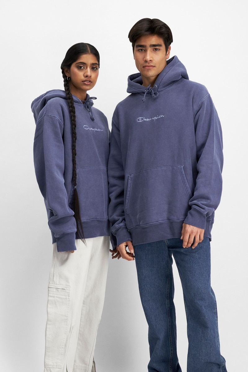Champion garment dyed hoodie deals