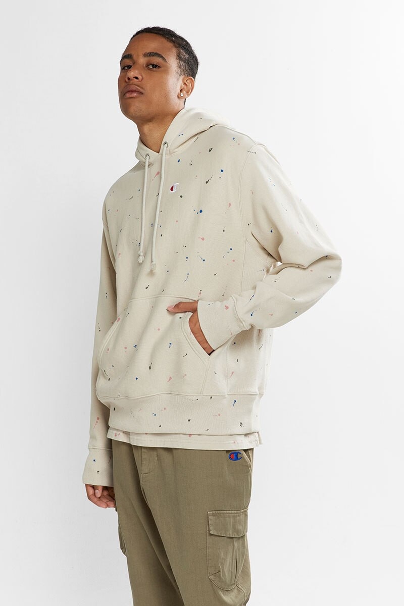Reverse Weave Paint Splatter Hoodie