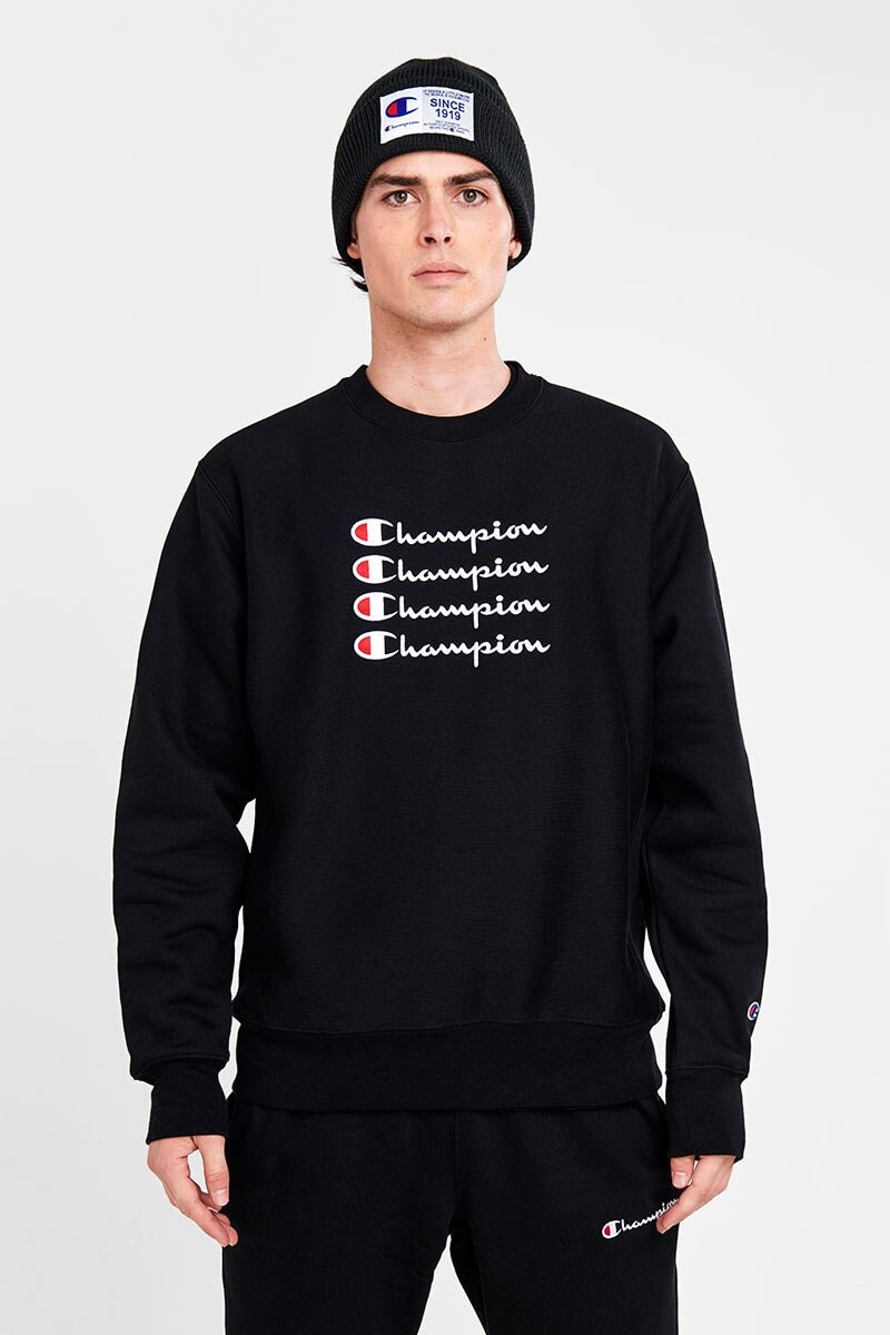 Champion reverse weave graphic fleece crew store