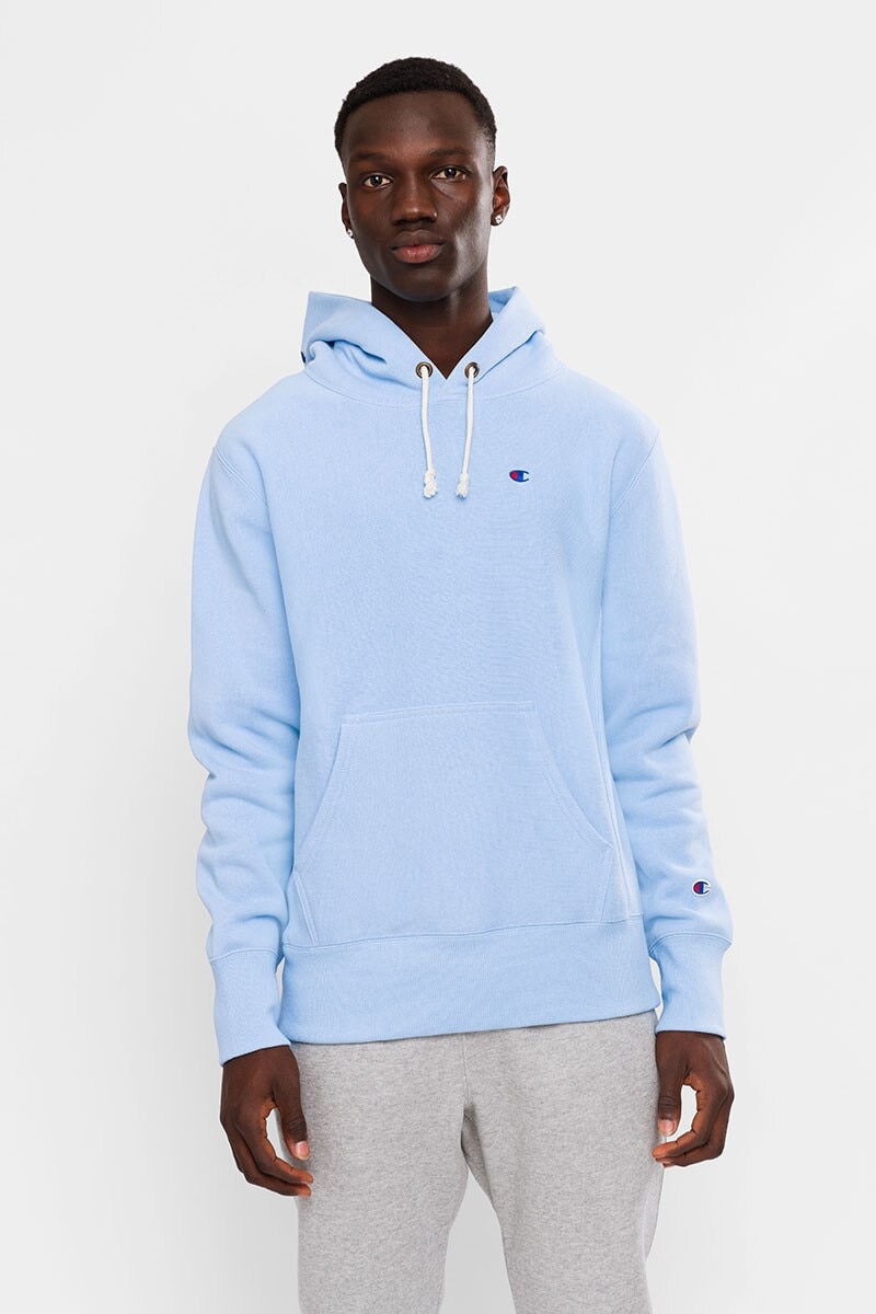 Champion hoodie blue and white store