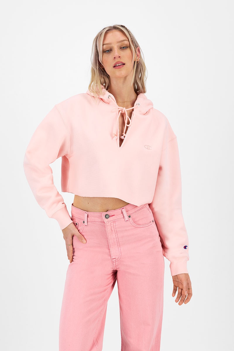 Champion reverse cropped hoodie deals