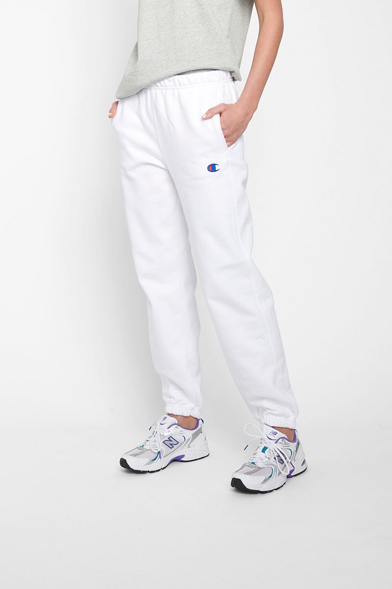 Champion reverse weave joggers white sale
