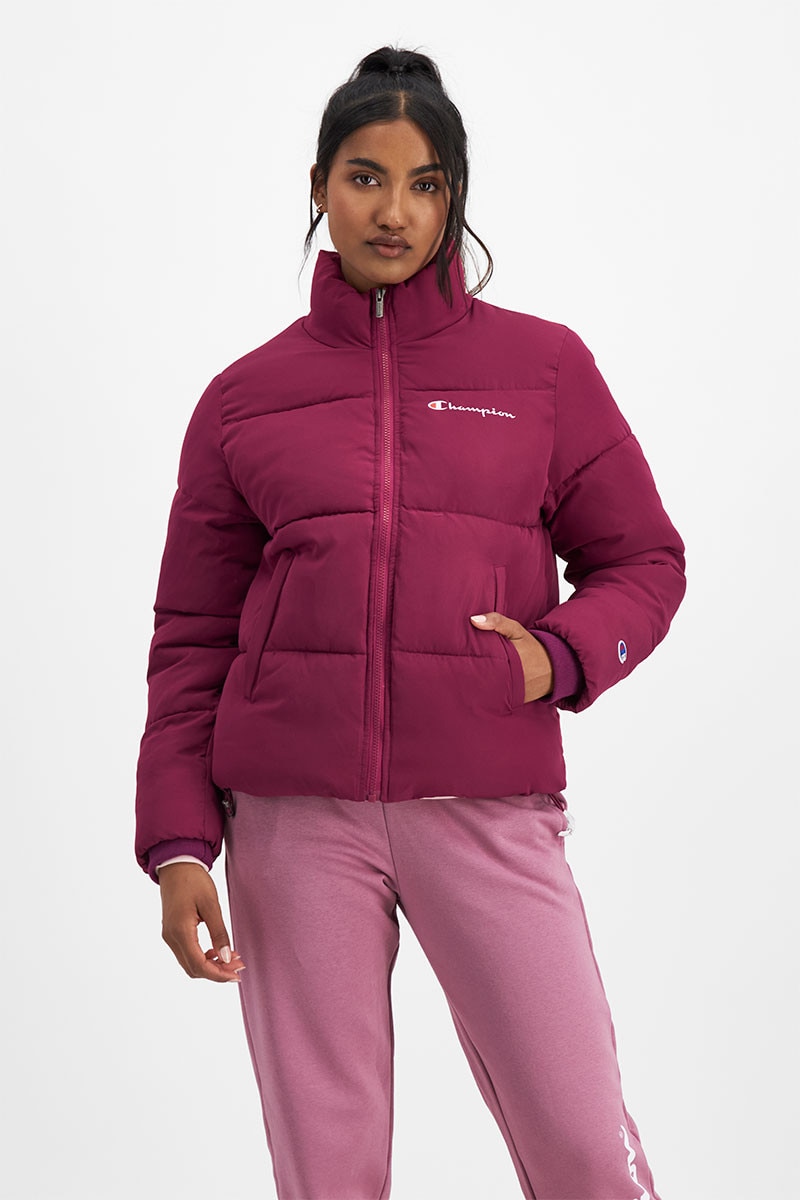 Pink champion puffer jacket shop
