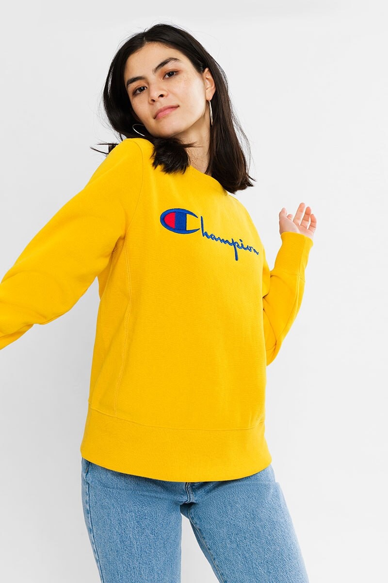 CHAMPION Reverse Weave Script Crew CUNJA1