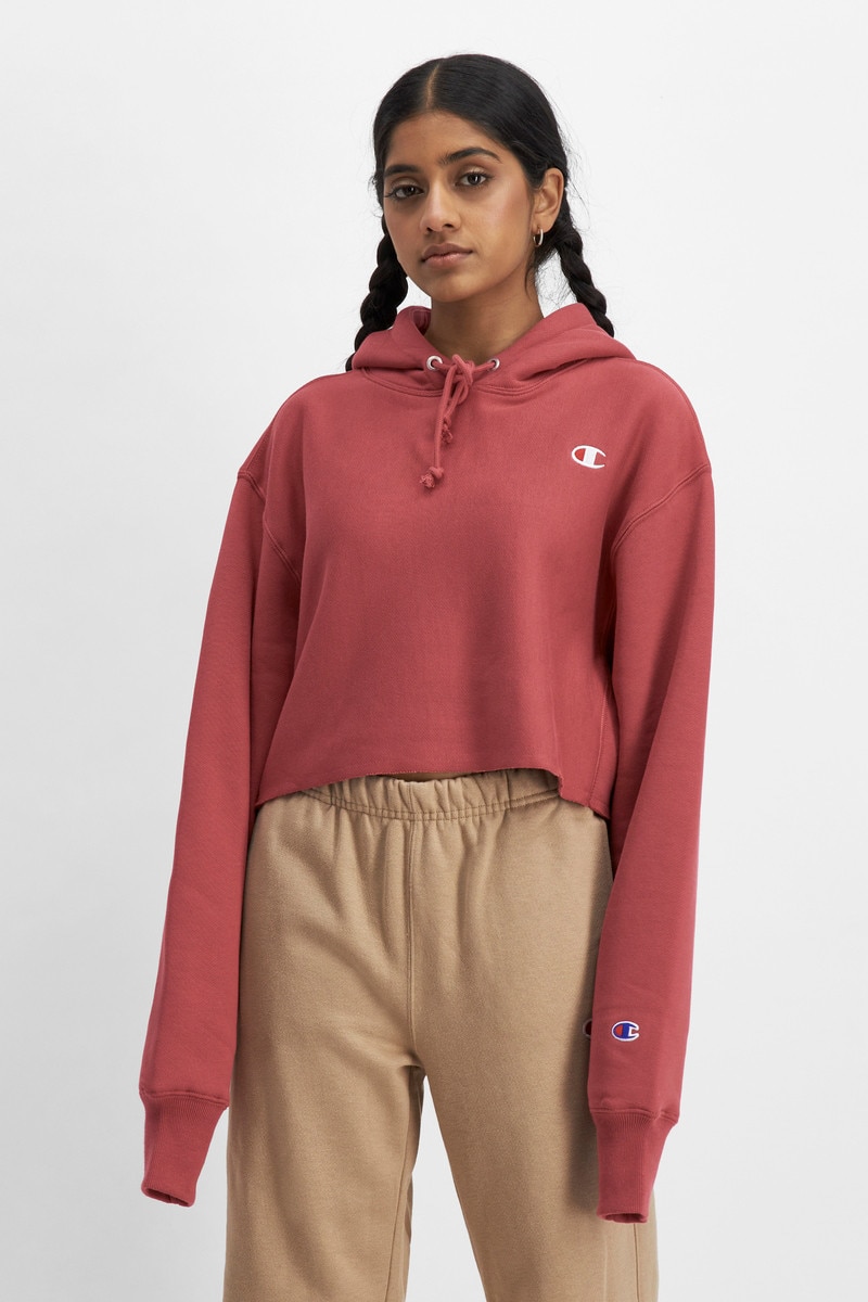 Reverse Weave Crop Hoodie
