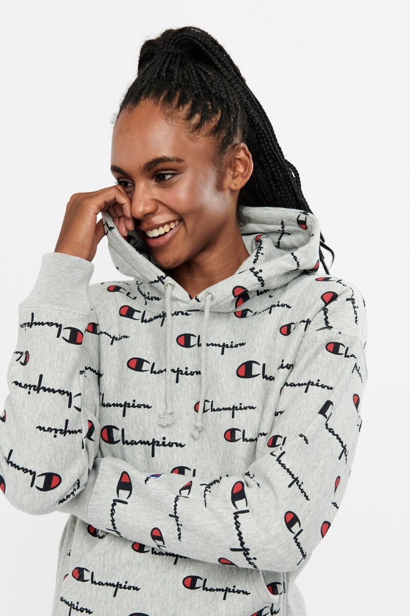 Reverse Weave All Over Graphic Hoodie