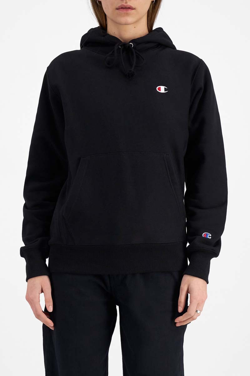 Champion c patch taped black hoodie sale