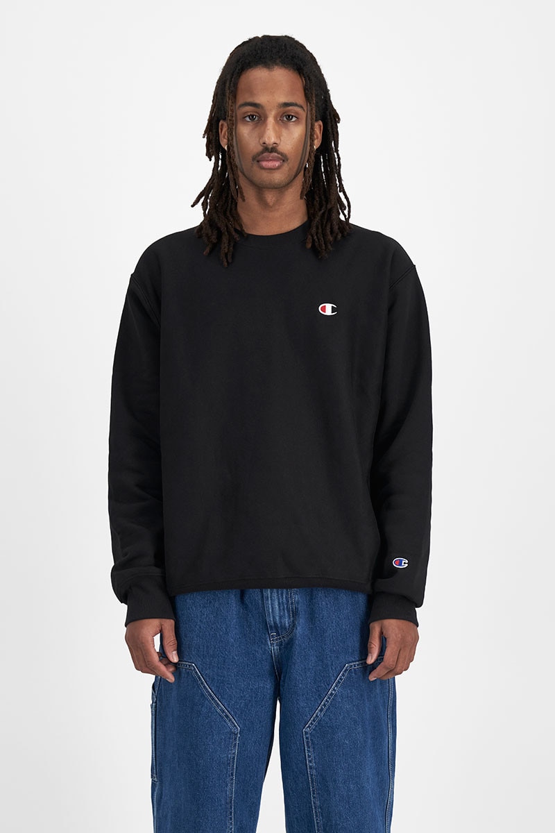 Black champion reverse weave sweatshirt shop