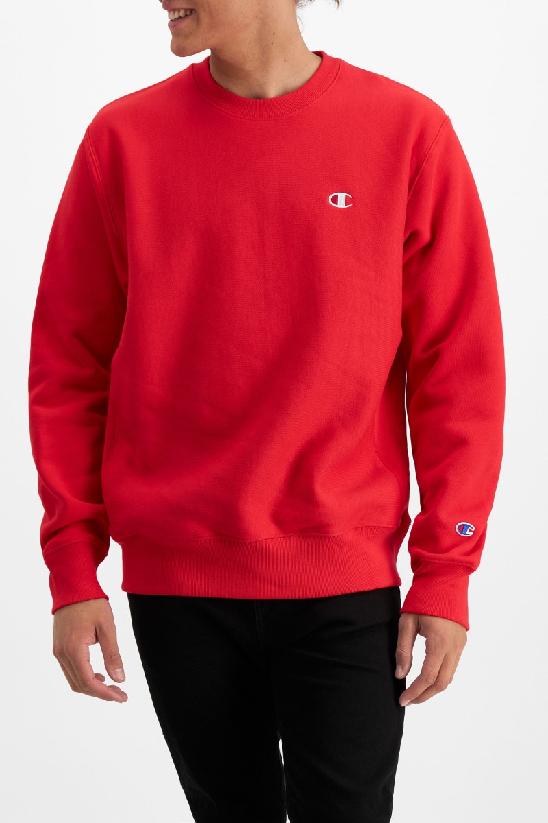Champion red crew neck deals