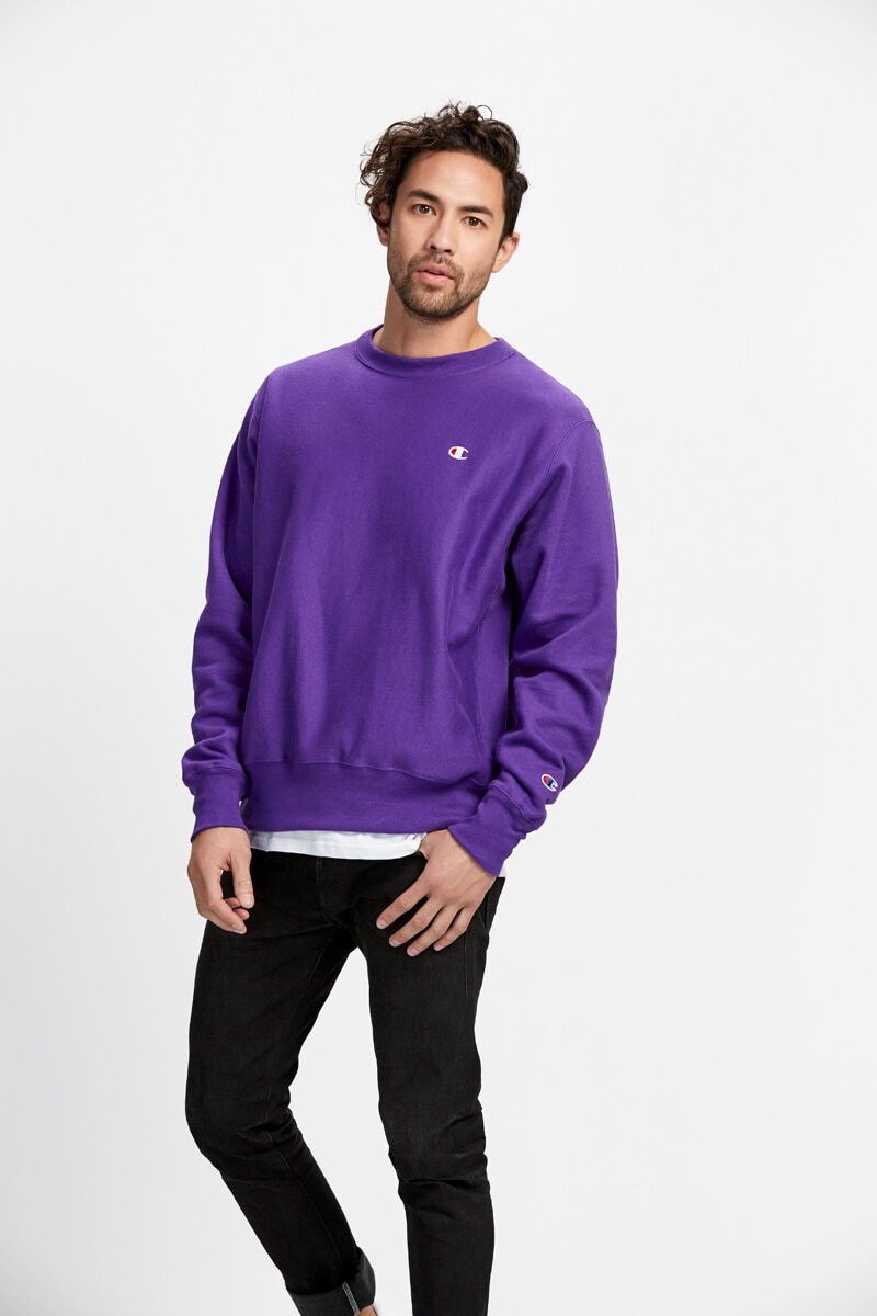 Champion reverse weave sweatshirt purple store