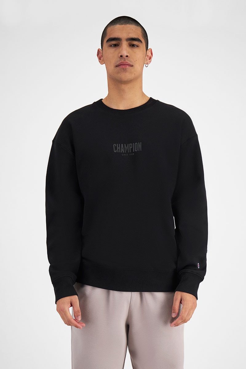 Champion black sweatshirt mens discount