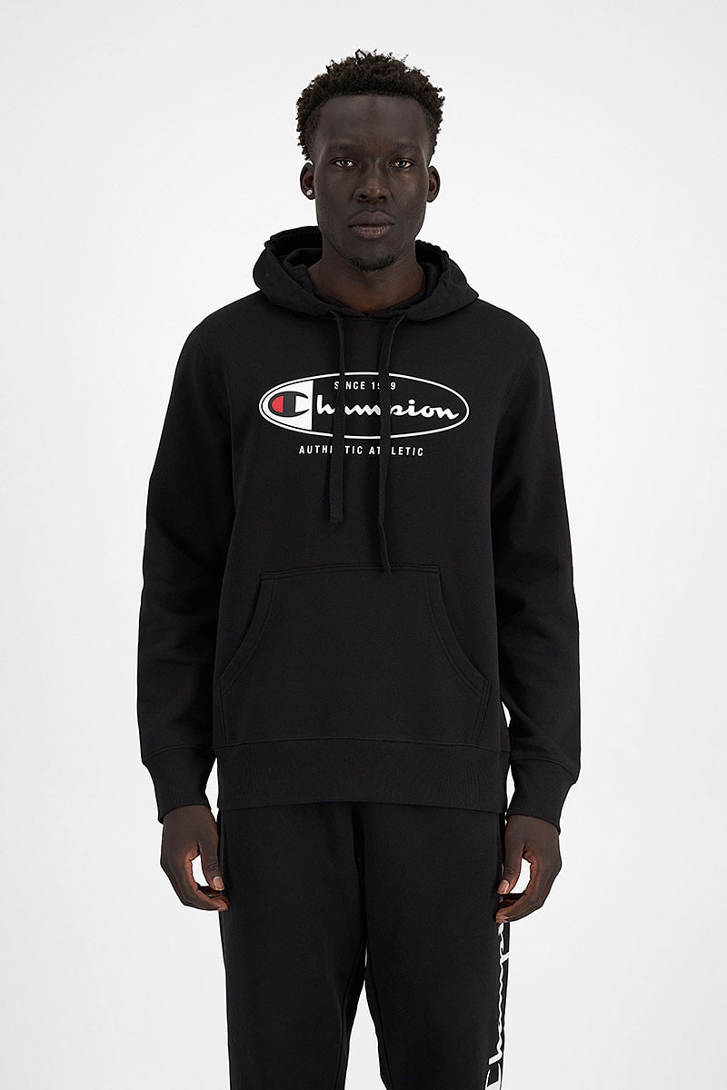 Champion black and white hoodie hotsell