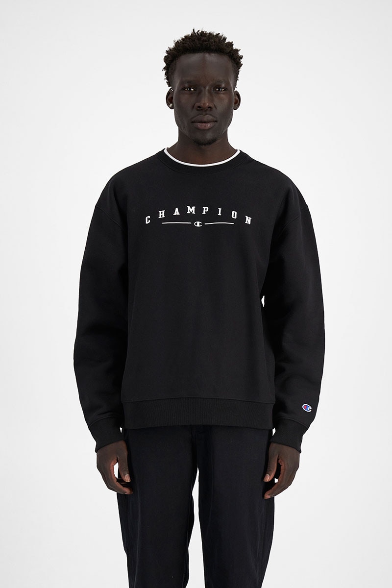 Reverse Weave Double Collar Crew