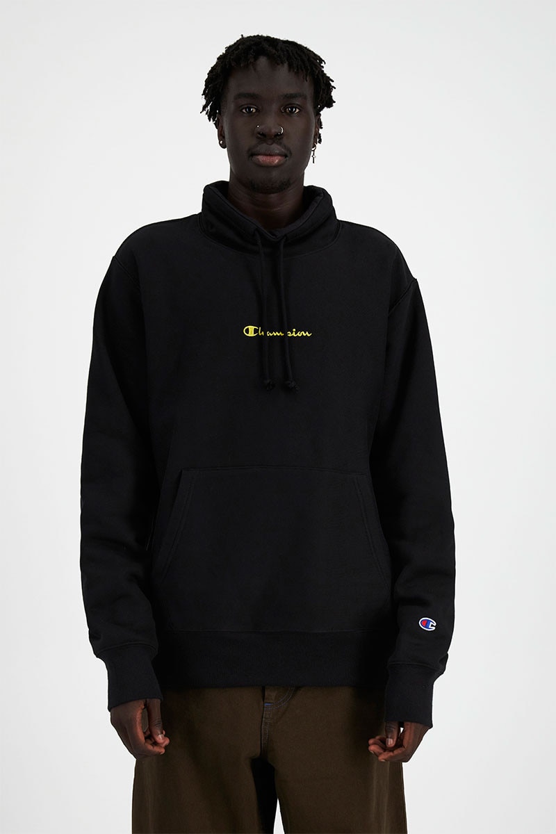 Reverse Weave Funnel Neck Hoodie