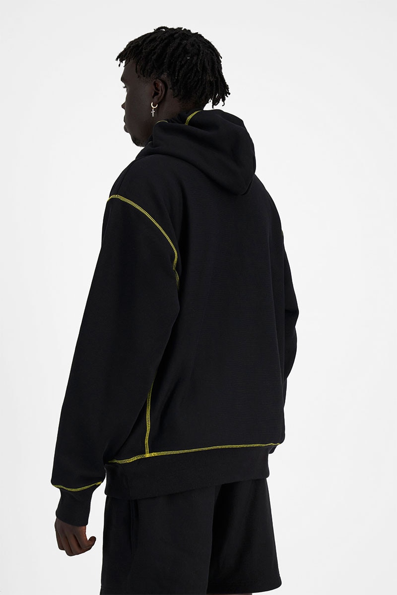 Reverse Weave Contrast Stitch Hoodie