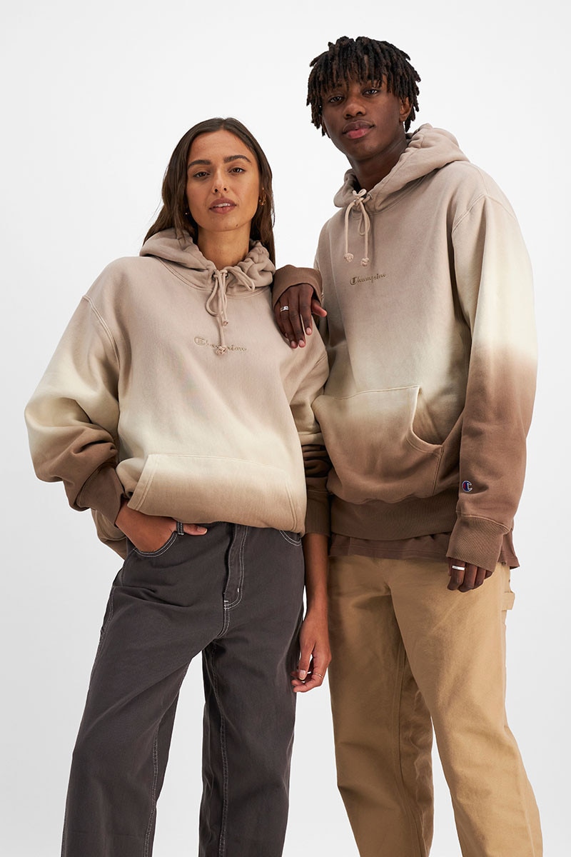 Reverse Weave Terry Dip Dye Hoodie