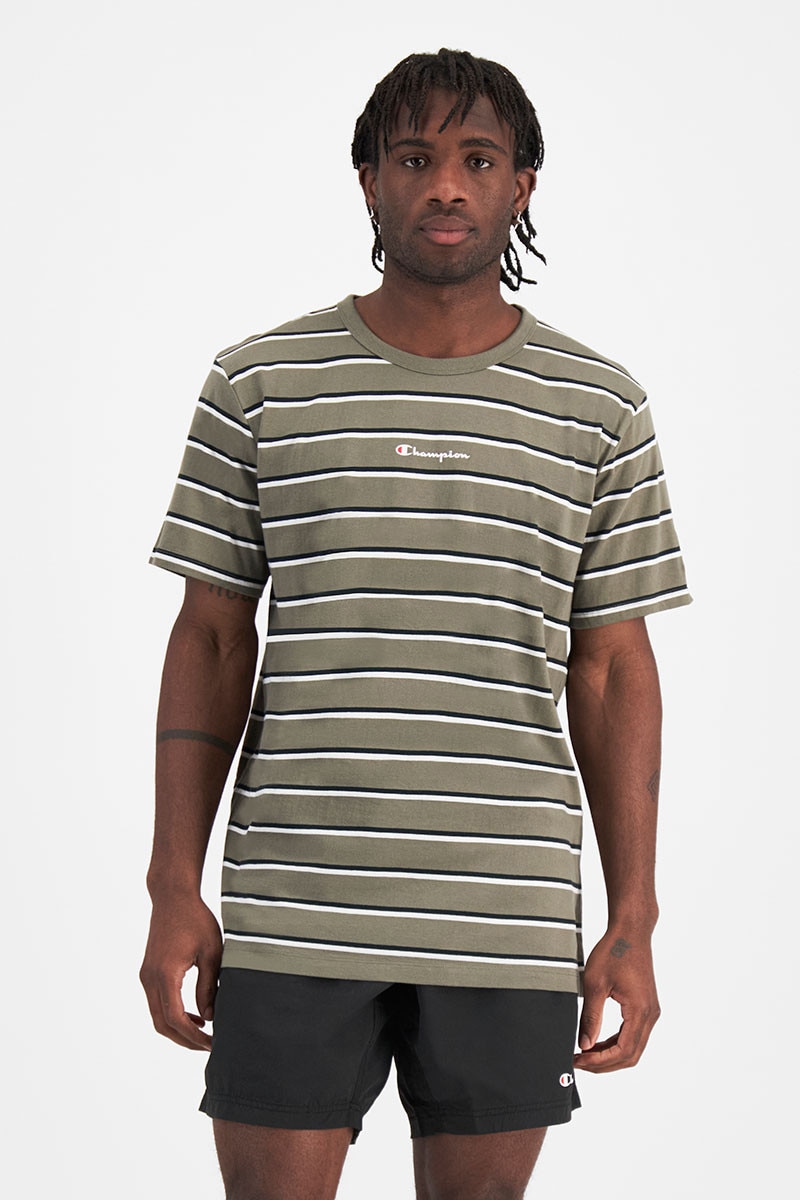 Champion Script Stripe Tee Mens T Shirt AVRXN