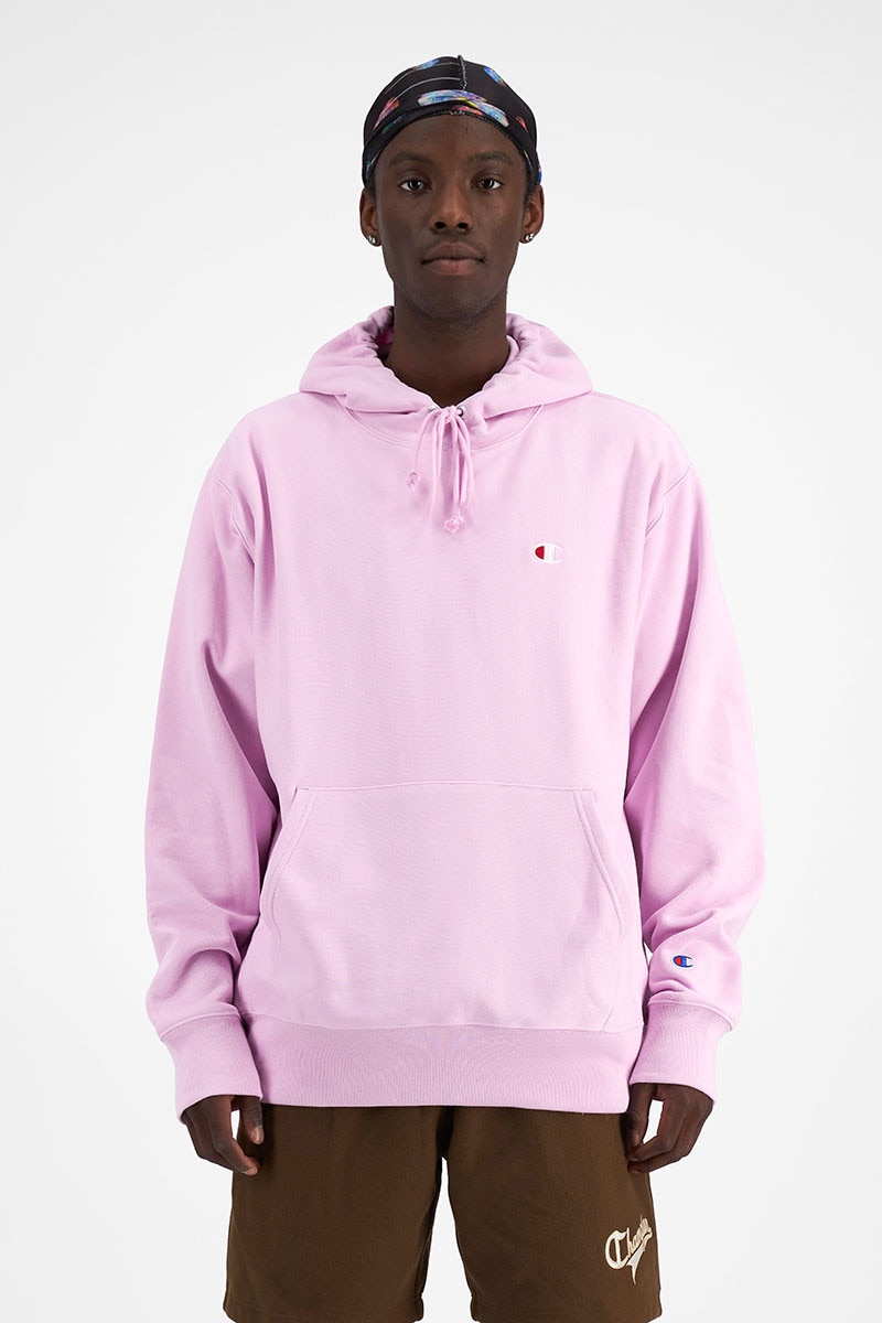 Pink hoodie mens champion outlet