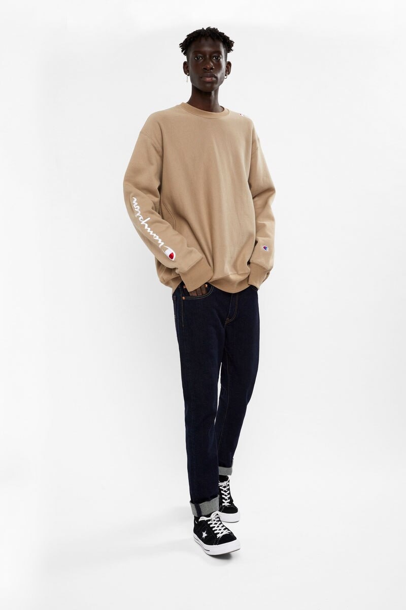 Champion reverse weave chainstitch script crew discount