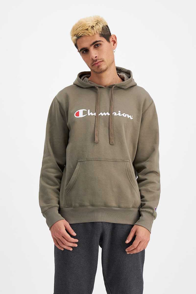 Men's champion script hoodie 2025