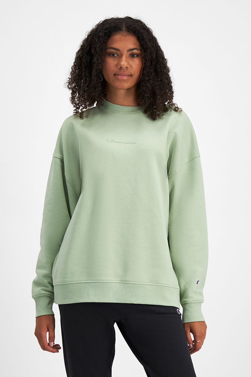 Champion script logo crew neck sweatshirt online