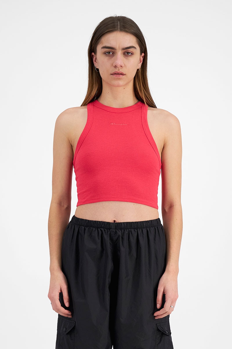 Lifestyle High Neck Fitted Rib Tank