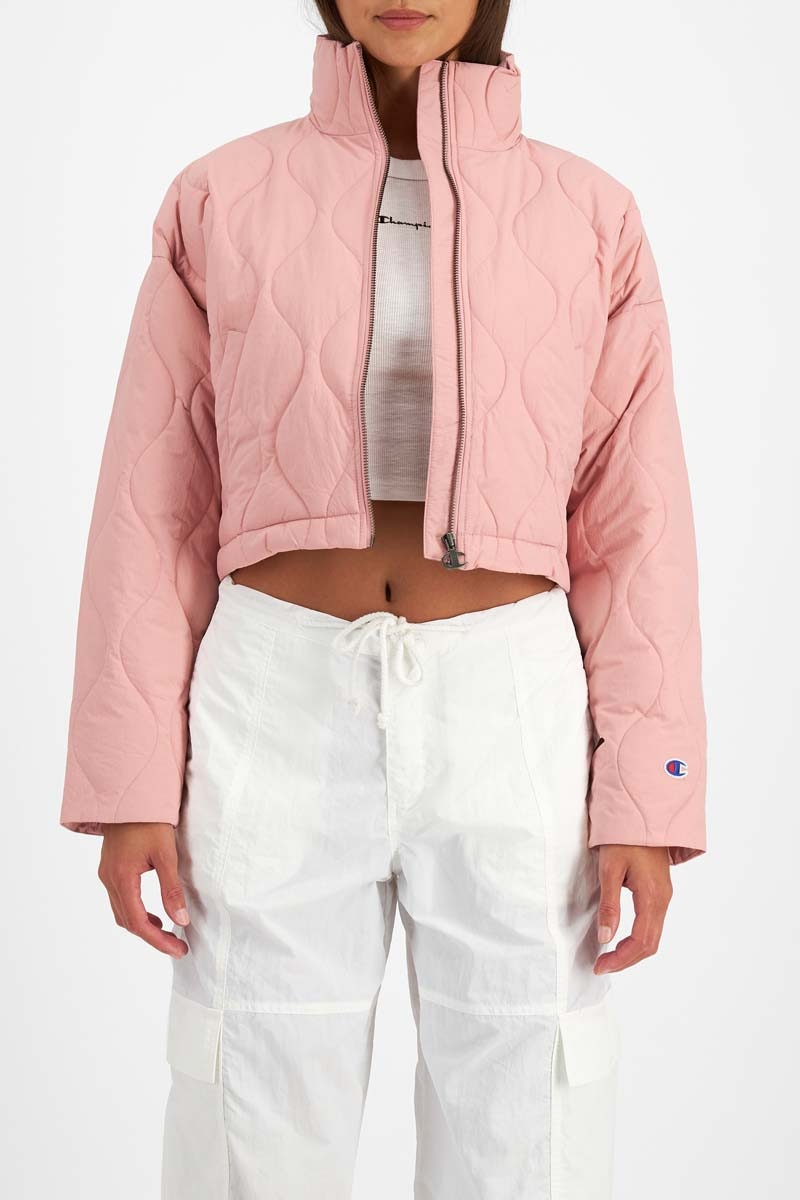 Champion pink puffer jacket shop