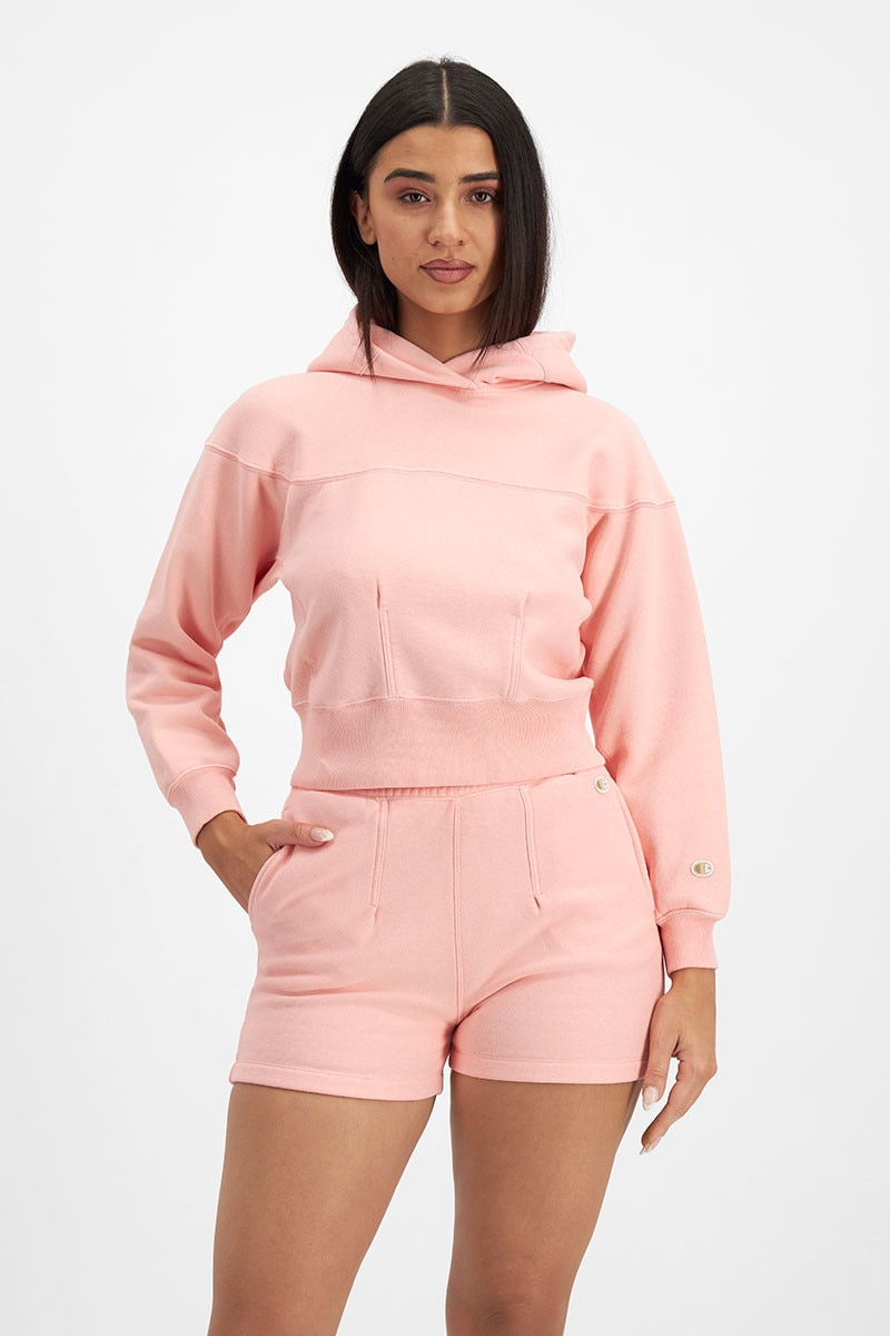 Champion reverse weave pink crop hoodie store