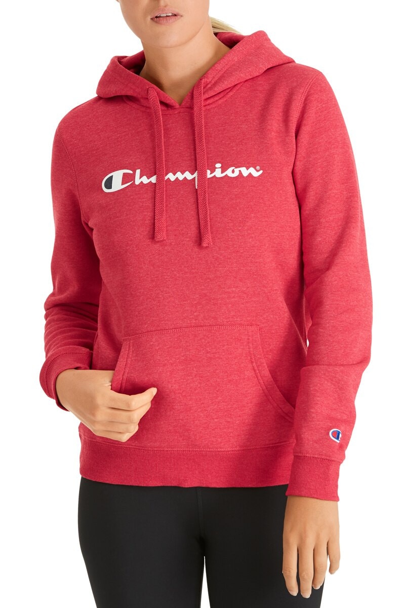 Champion script hoodie red discount