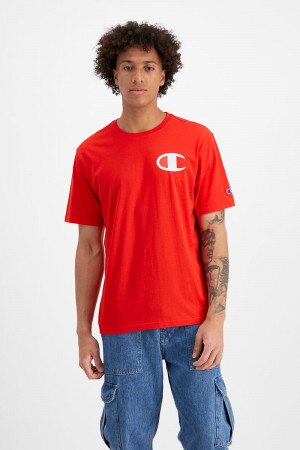 Champion T-Shirt de Sport Rouge brodé de la Marque 
