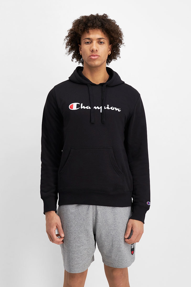 Champion script hoodie store black